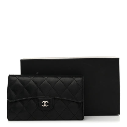 Chanel Lambskin Quilted Large Flap Wallet Black 10 of 10