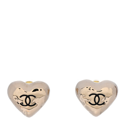 Chanel CC Heart Earrings Gold 1 of 4