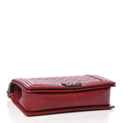 Chanel Caviar Quilted New Medium Boy Flap Dark Red 4 of 16