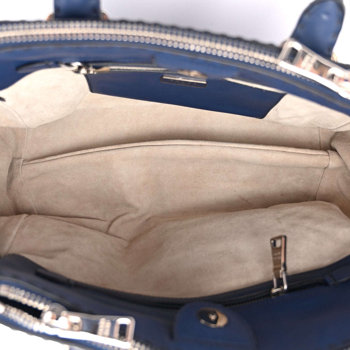 City Calf Small Hand Stitched Galleria Double Zip Tote Bleuette