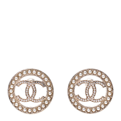 Chanel Pearl CC Round Earrings Gold 1 of 5