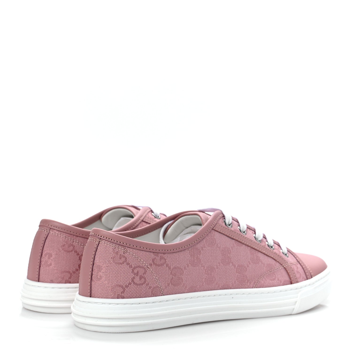 Gucci GG Monogram Calfskin Womens Low Top Sneakers 39 Pink Soft Pink 4 of 7