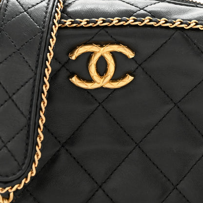 Chanel Lambskin Quilted Chain CC Mini Camera Case Black 8 of 11