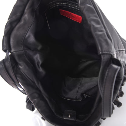 Valentino Garavani Lambskin Rockstud Fringe Bucket Black 7 of 10