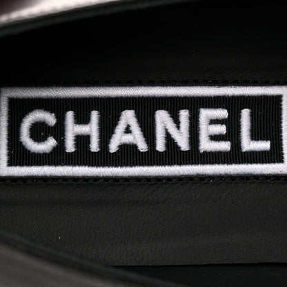 Chanel Lambskin Grosgrain Cap Toe CC Mary Jane Flats 39.5 Black 7 of 14