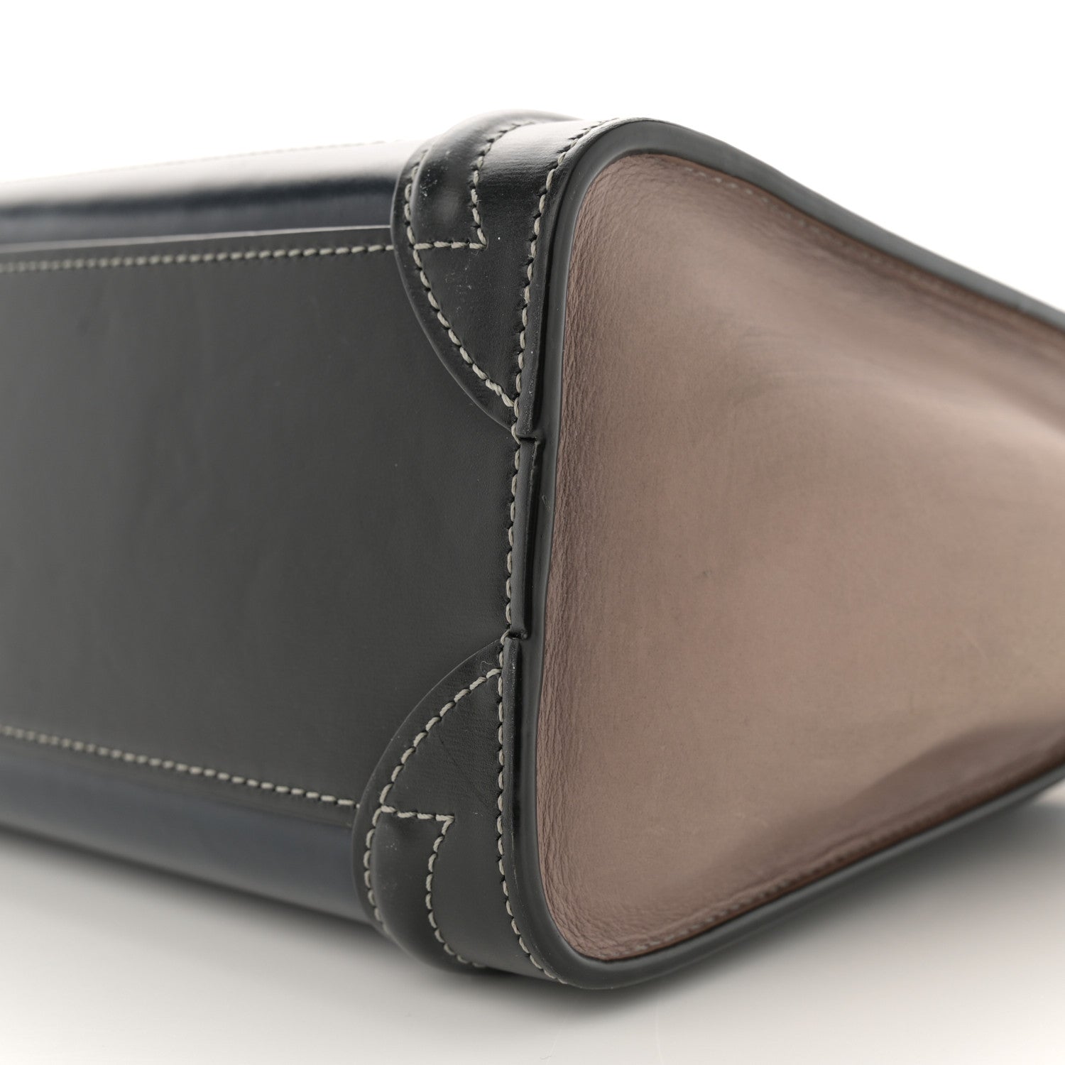 Celine Glazed Calfskin Nano Bi-Color Luggage Dark Blue 9 of 13