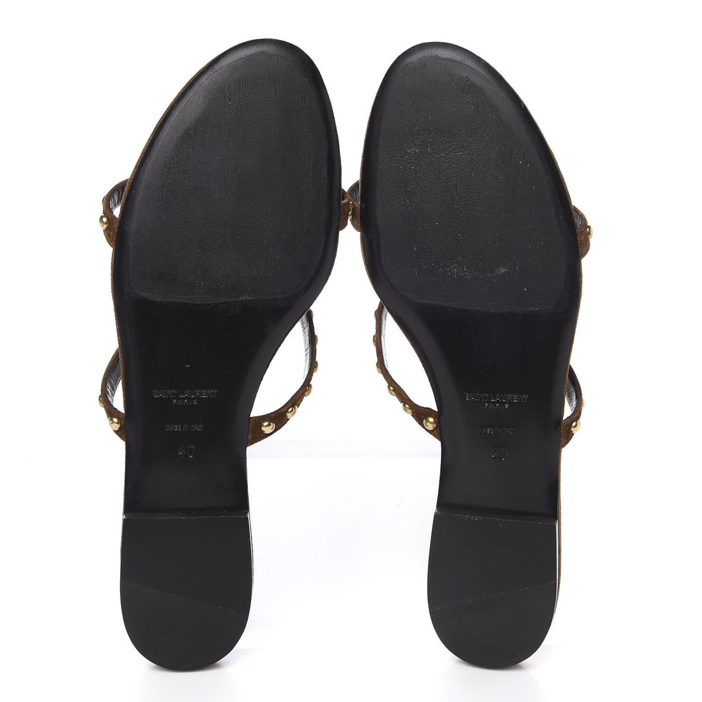 Suede Studded Sandals 40 Brown