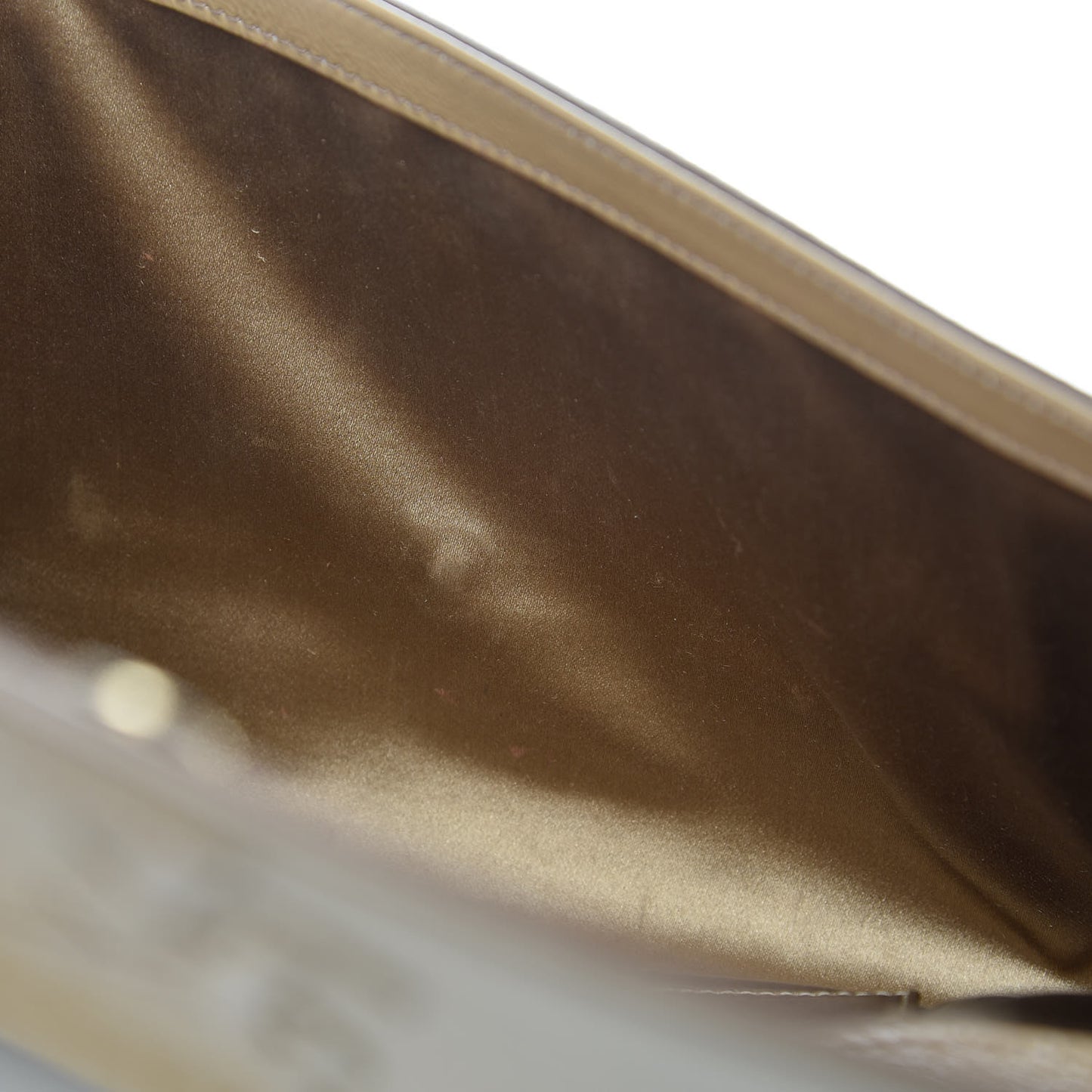 Textured Patent Calfskin Monogram Large Belle De Jour Clutch Beige