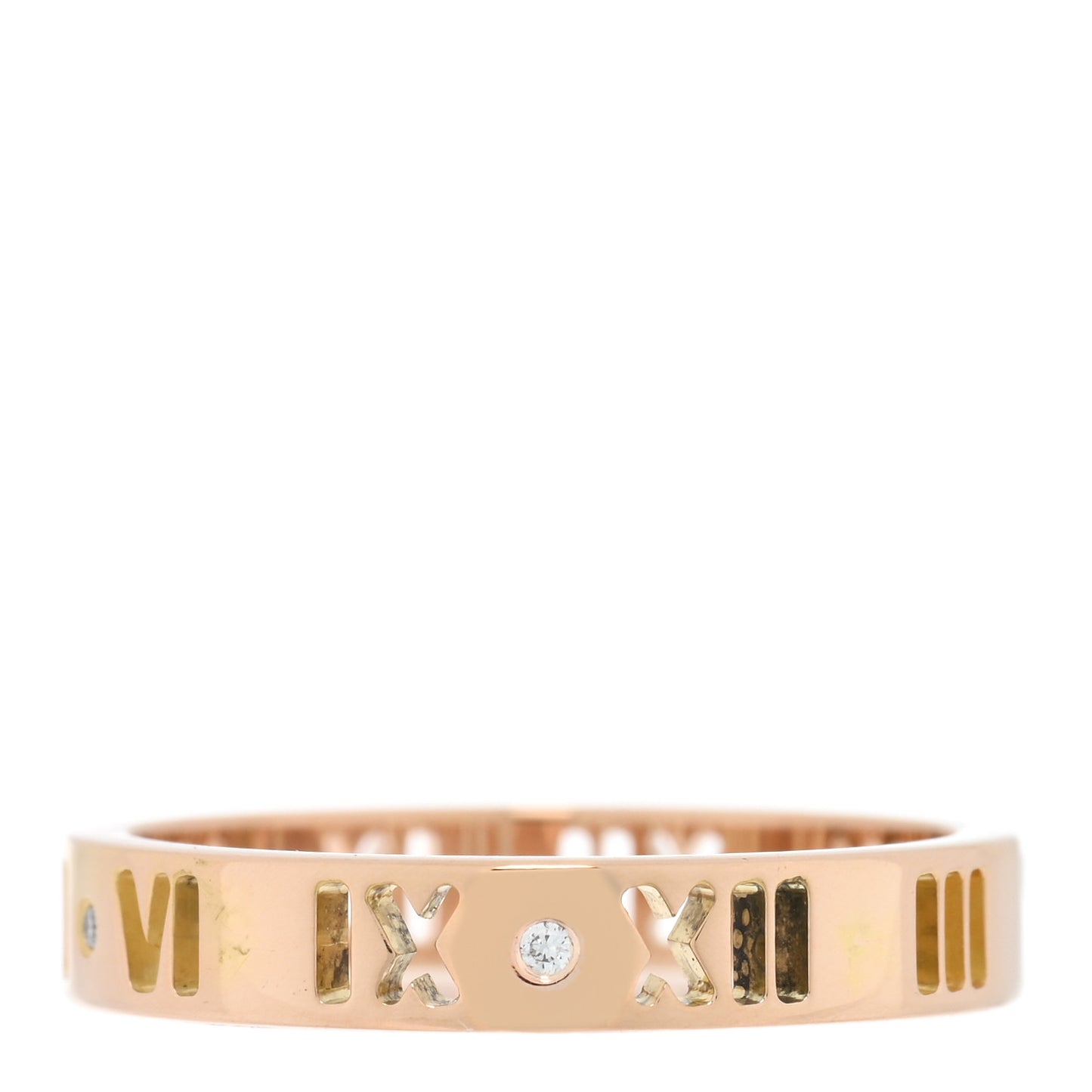 18K Rose Gold Diamond Atlas Pierced Ring 55 7.25