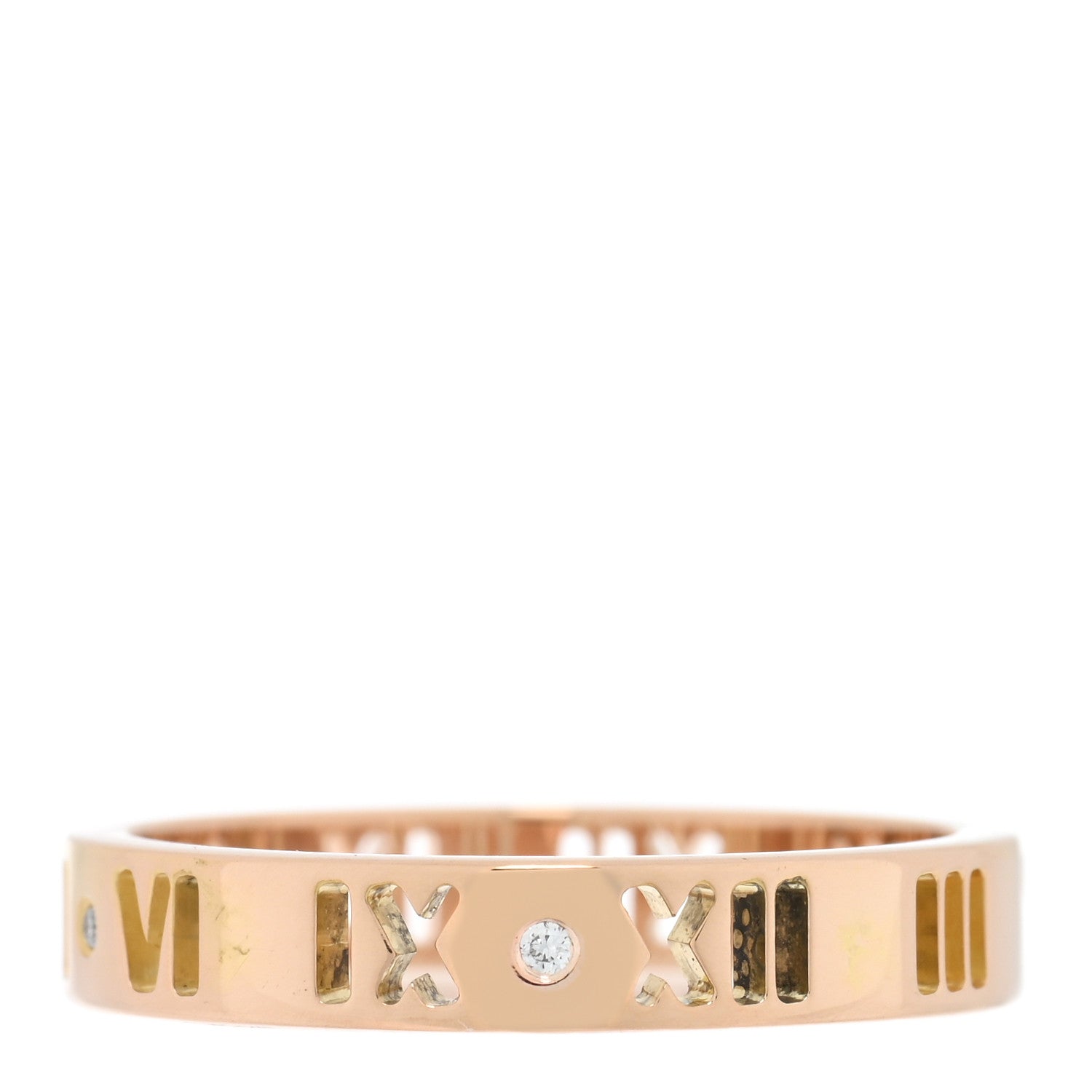 Tiffany 18K Rose Gold Diamond Atlas Pierced Ring 55 7.25 3 of 4