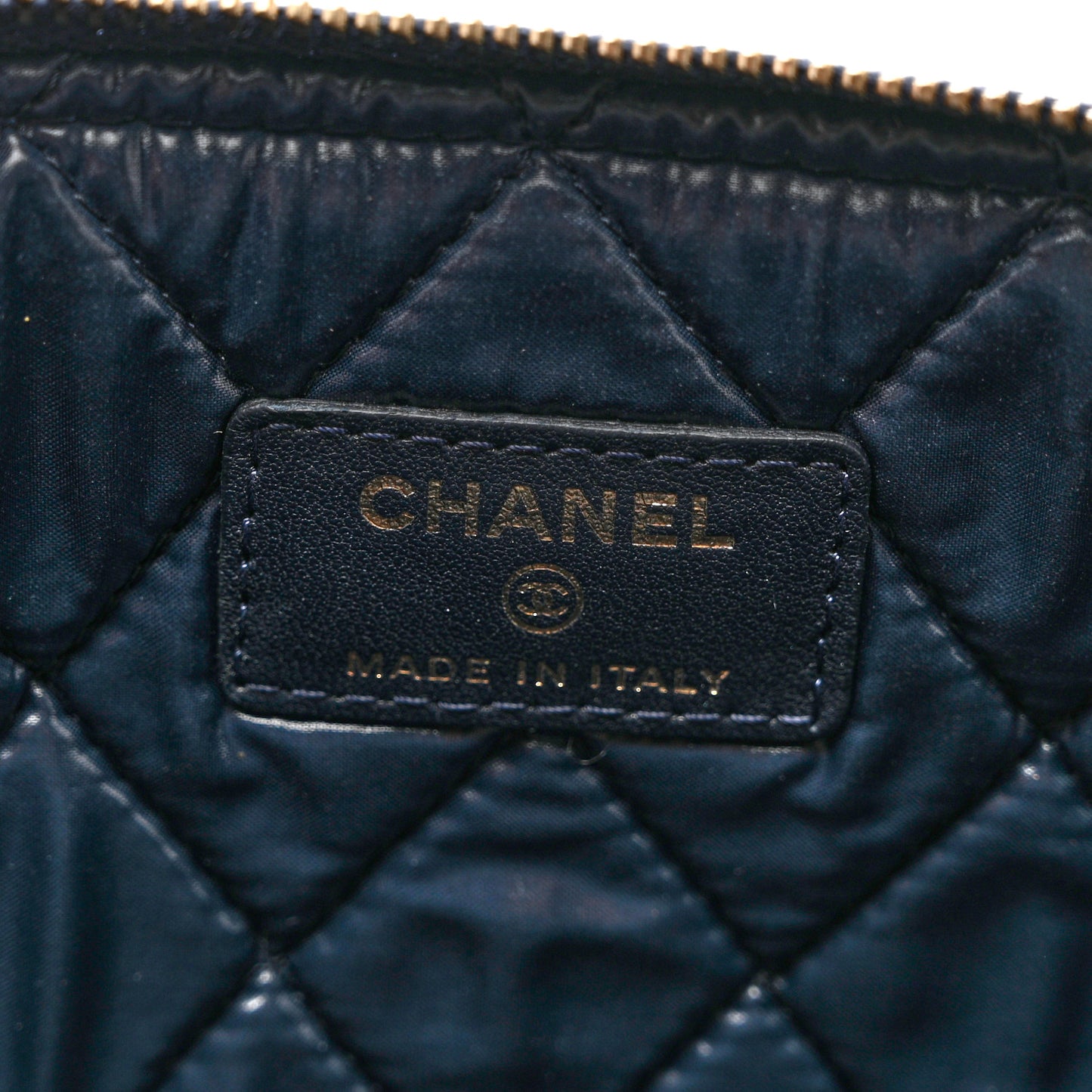 Velvet Quilted Medium Cosmetic Case Blue