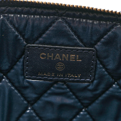 Chanel Velvet Quilted Medium Cosmetic Case Blue 5 of 6