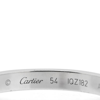 Cartier 18K White Gold Diamond 2.6mm LOVE Paved Band Ring 54 7 4 of 5