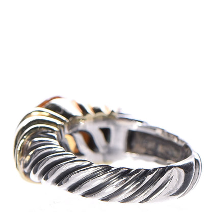 David Yurman Sterling Silver 14K Yellow Gold Citrine 10mm Cable Capri Ring 52 6 3 of 6
