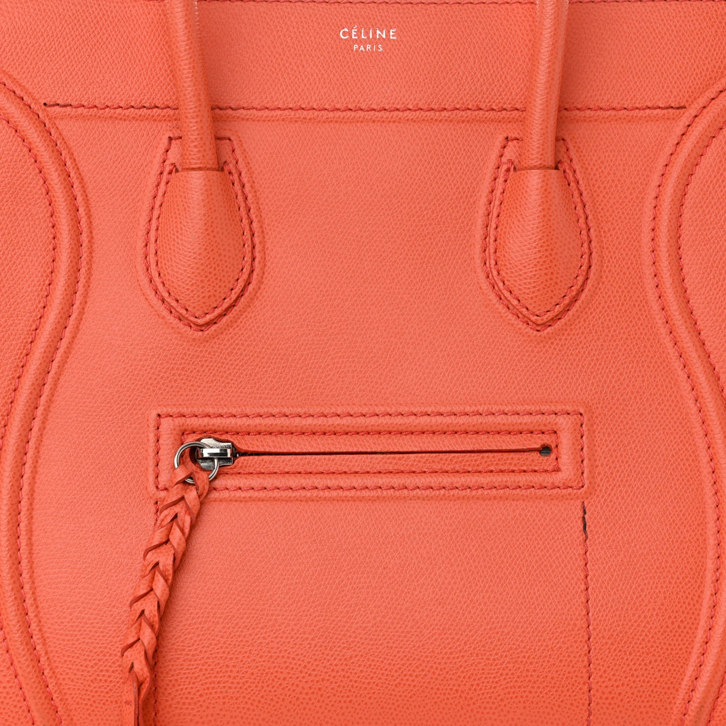 Grained Calfskin Medium Phantom Luggage Coral