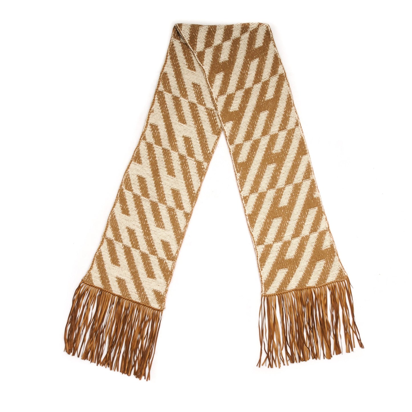 Cashmere Knit Lambskin Fringe Scarf