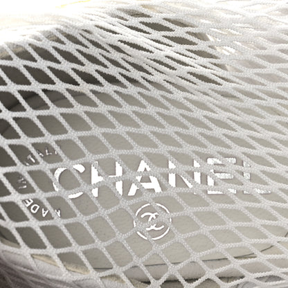Chanel Mesh Kid Suede Patent Mary Jane Short Boots 39 White Black 9 of 13