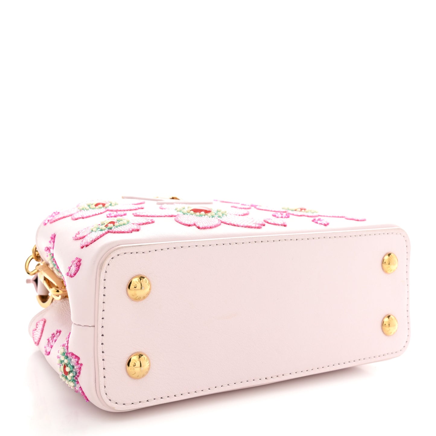 LV X TM Lambskin Beaded Embroidered Mini Cherry Blossom Capucines Pink
