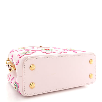 Louis Vuitton LV X TM Lambskin Beaded Embroidered Mini Cherry Blossom Capucines Pink 4 of 10