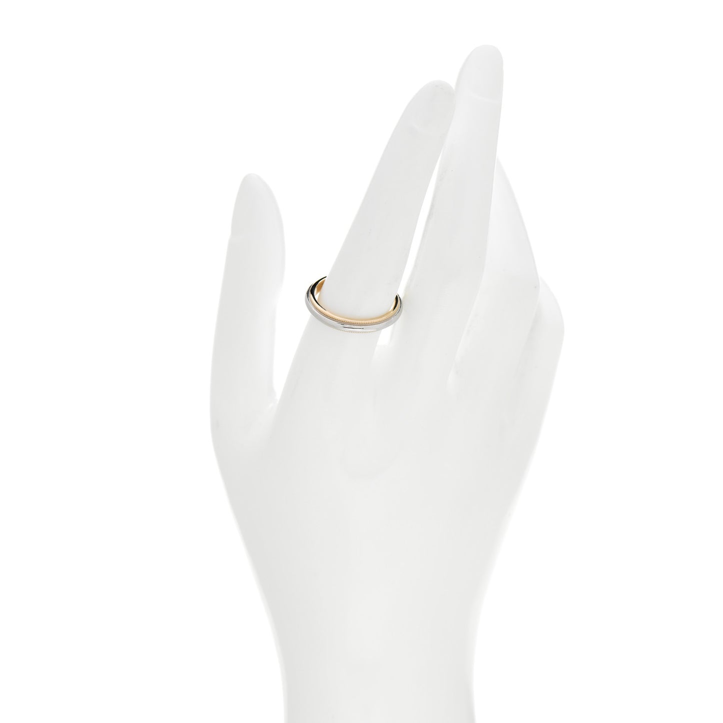 Platinum 18K Yellow Gold 3.5mm Milgrain Wedding Band Ring 58 8.5