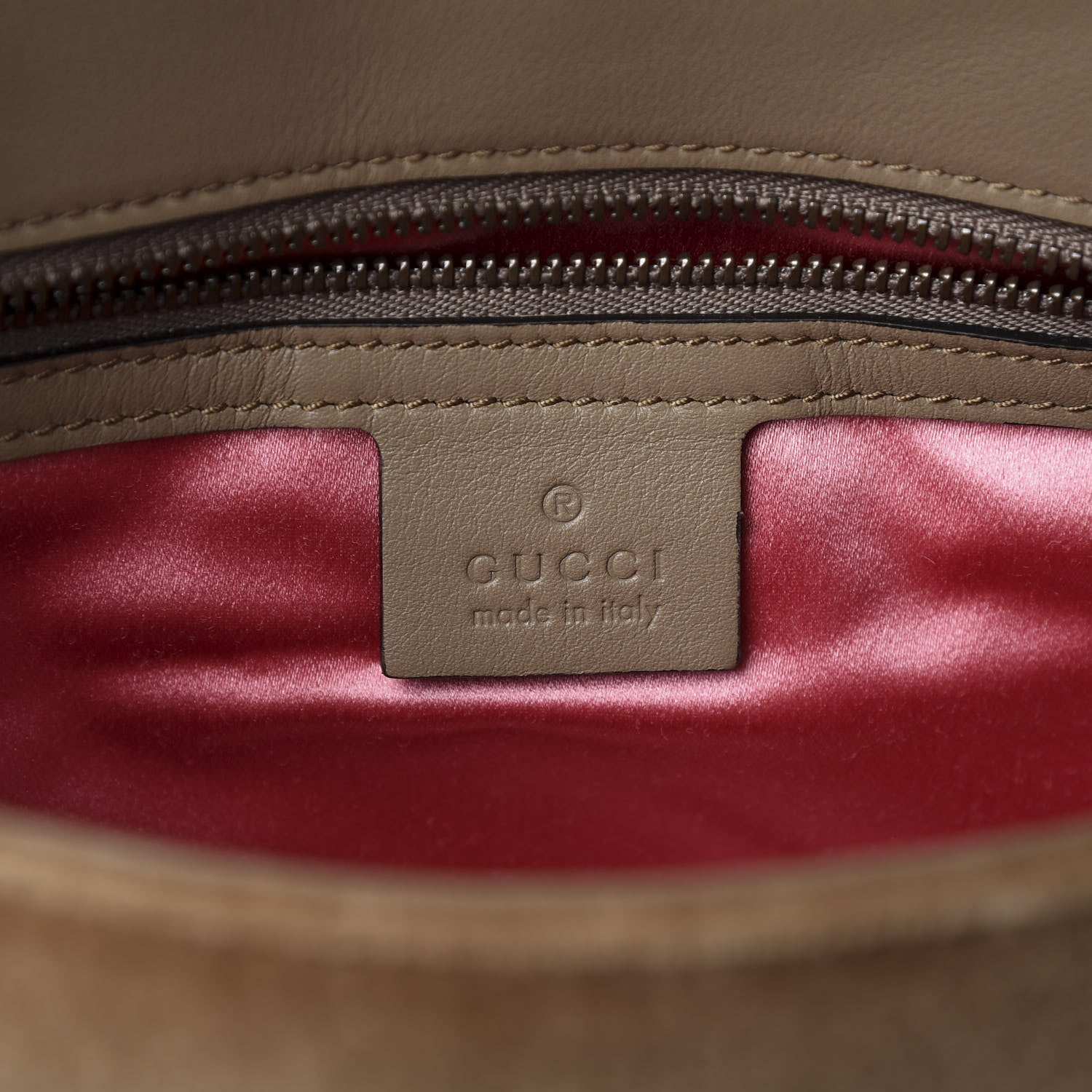 Gucci Velvet Matelasse Small GG Marmont Shoulder Bag Taupe 5 of 11