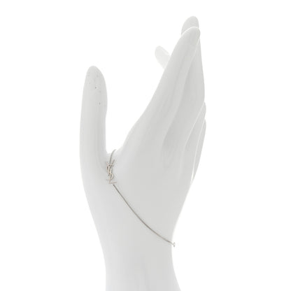Saint Laurent Brass Monogram Charm Bracelet L Silver 2 of 4