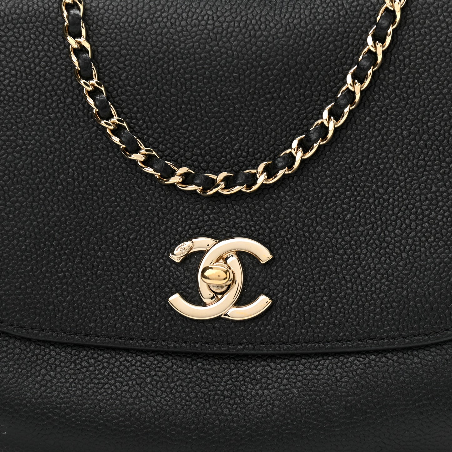 Caviar Mini Chain Flap Bag Black