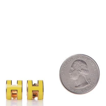 Hermes Gold Lacquered Pop H Earrings Jaune Sature 2 of 7