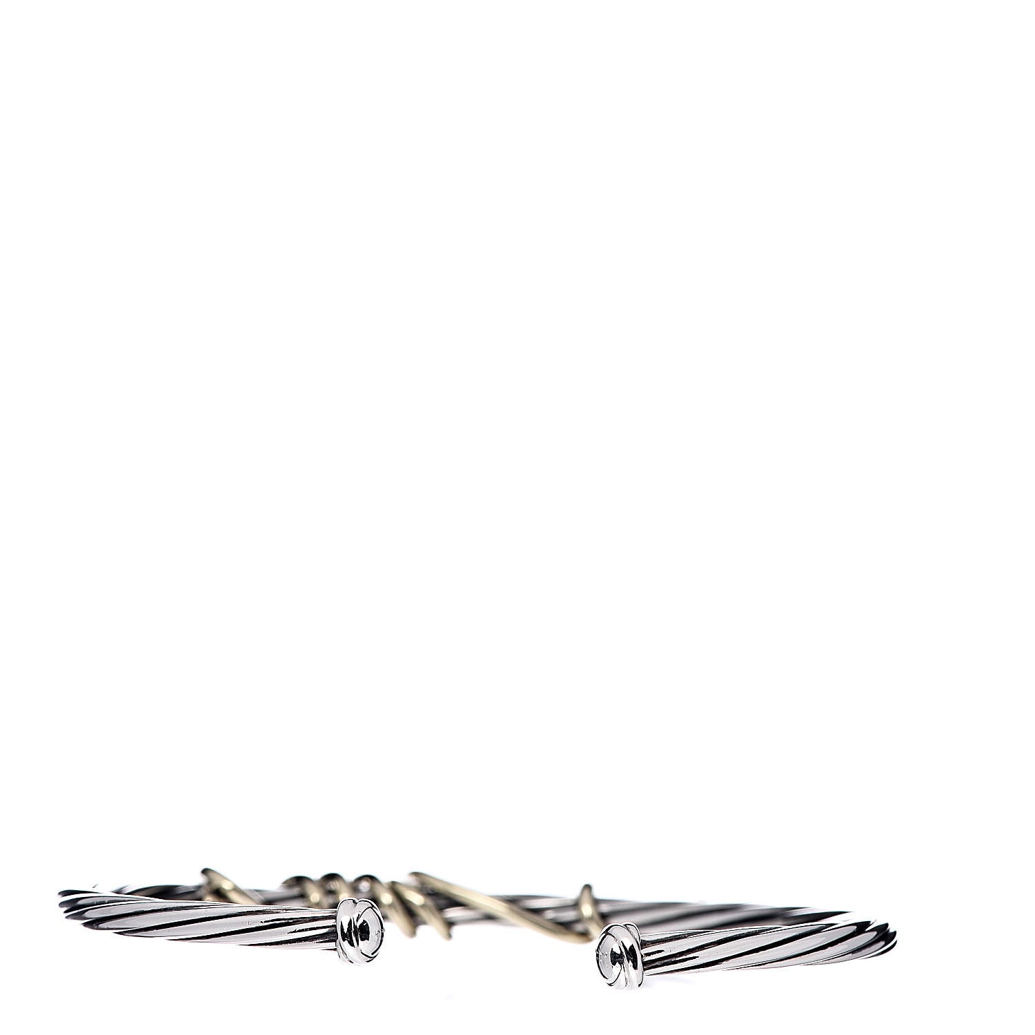 David Yurman Sterling Silver 14K Yellow Gold DY Whispers Te Amo Bracelet 3 of 5