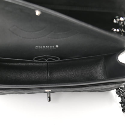 Chanel Crumpled Calfskin Quilted Jumbo Double Flap So Black 5 of 9