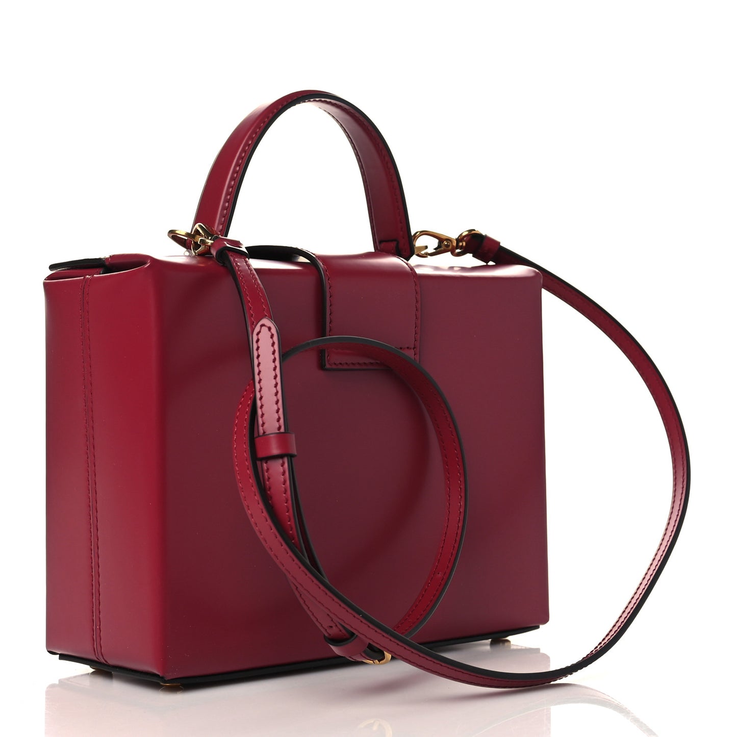 Calfskin Trifolio Box Bag Melagrana