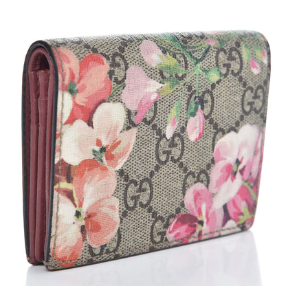 Gucci GG Supreme Monogram Blooms Card Case Beige Multicolor Dry Rose 3 of 8