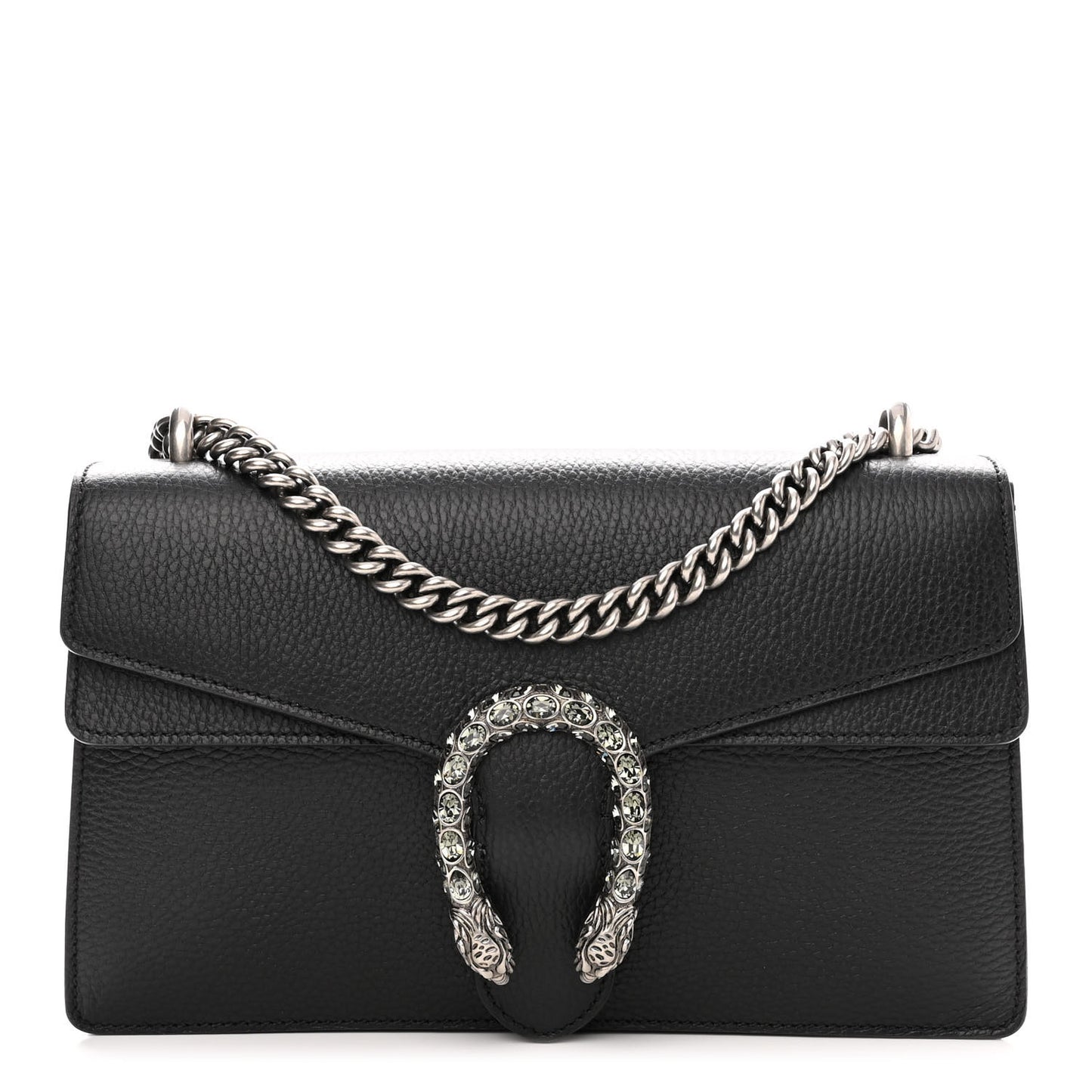 Pebbled Calfskin Small Dionysus Shoulder Bag Black