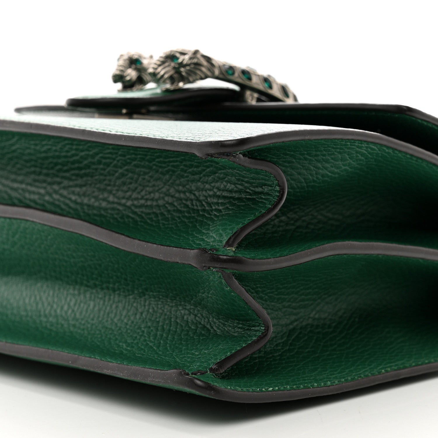 Gucci Dollar Calfskin Crystal Web Medium Dionysus Bamboo Top Handle Bag Emerald 10 of 12