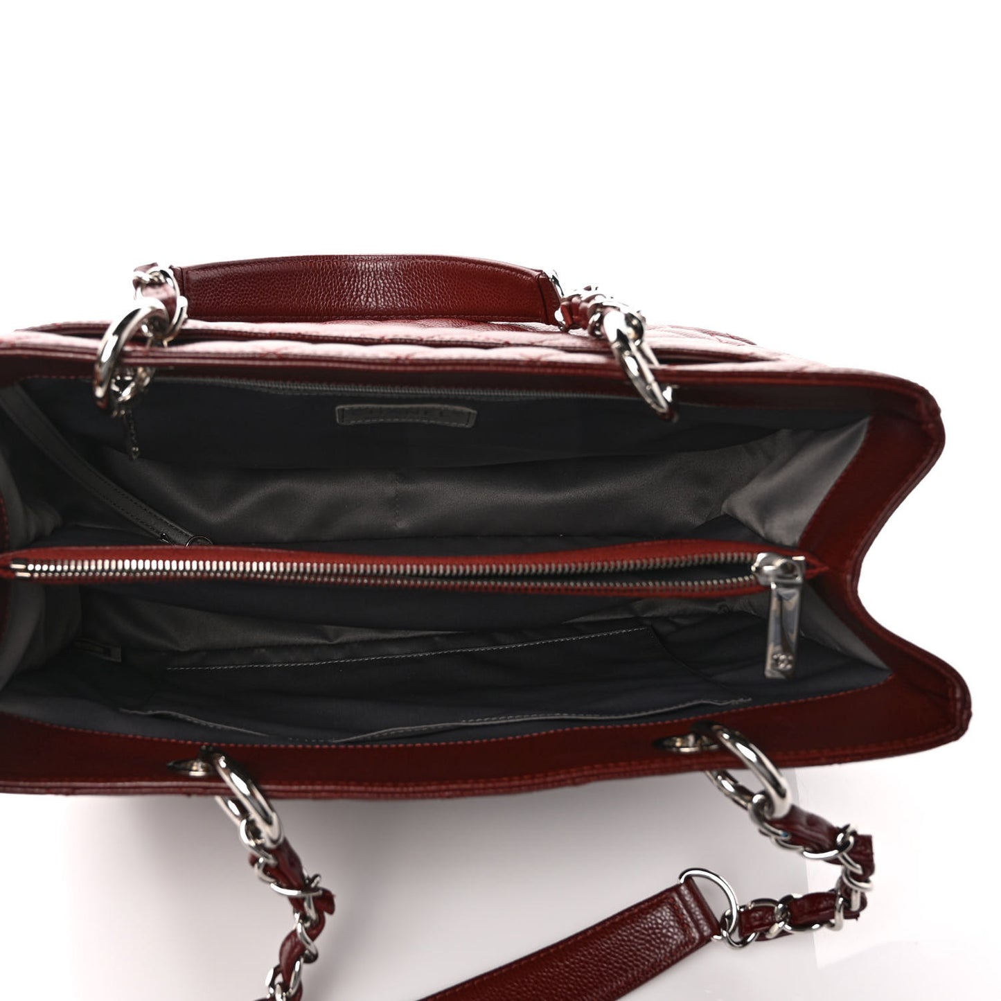 Caviar Quilted Grand Shopping Tote GST Dark Burgundy