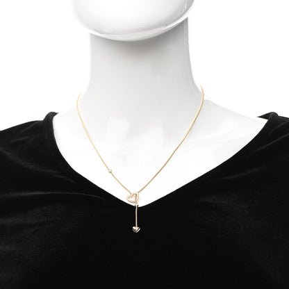 David Yurman 18K Yellow Gold Diamond Heart Y Necklace 2 of 4