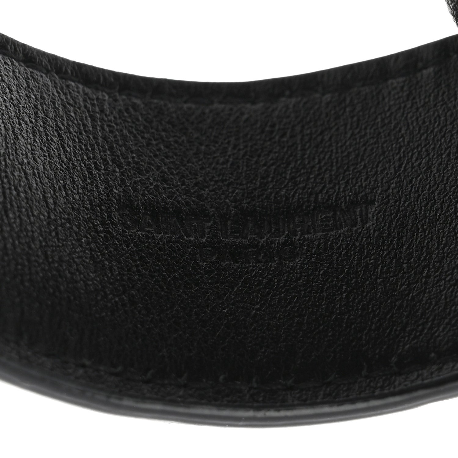 Saint Laurent Calfskin Crocodile Embossed Bracelet S Black 4 of 5