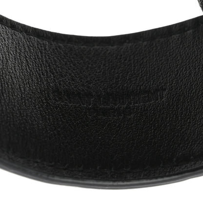 Saint Laurent Calfskin Crocodile Embossed Bracelet S Black 4 of 5