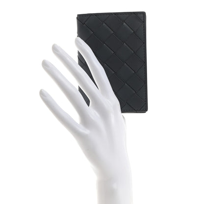 Bottega Veneta Calfskin Intrecciato Flap Card Case Thunder 2 of 7