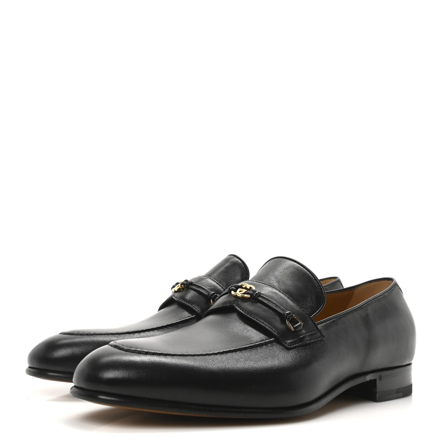 Lambskin Mens Interlocking G Loafers 10 Black