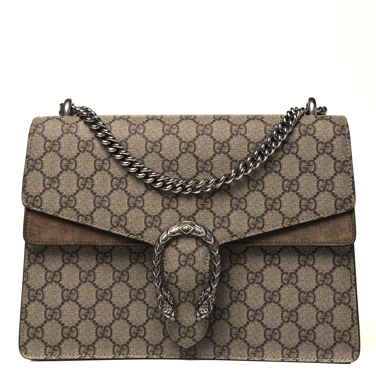 Gucci GG Supreme Monogram Medium Dionysus Shoulder Bag Taupe 1 of 9