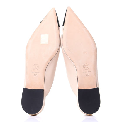 Chanel Lambskin Satin Cap Toe CC Mules 39 Pink Black 7 of 10