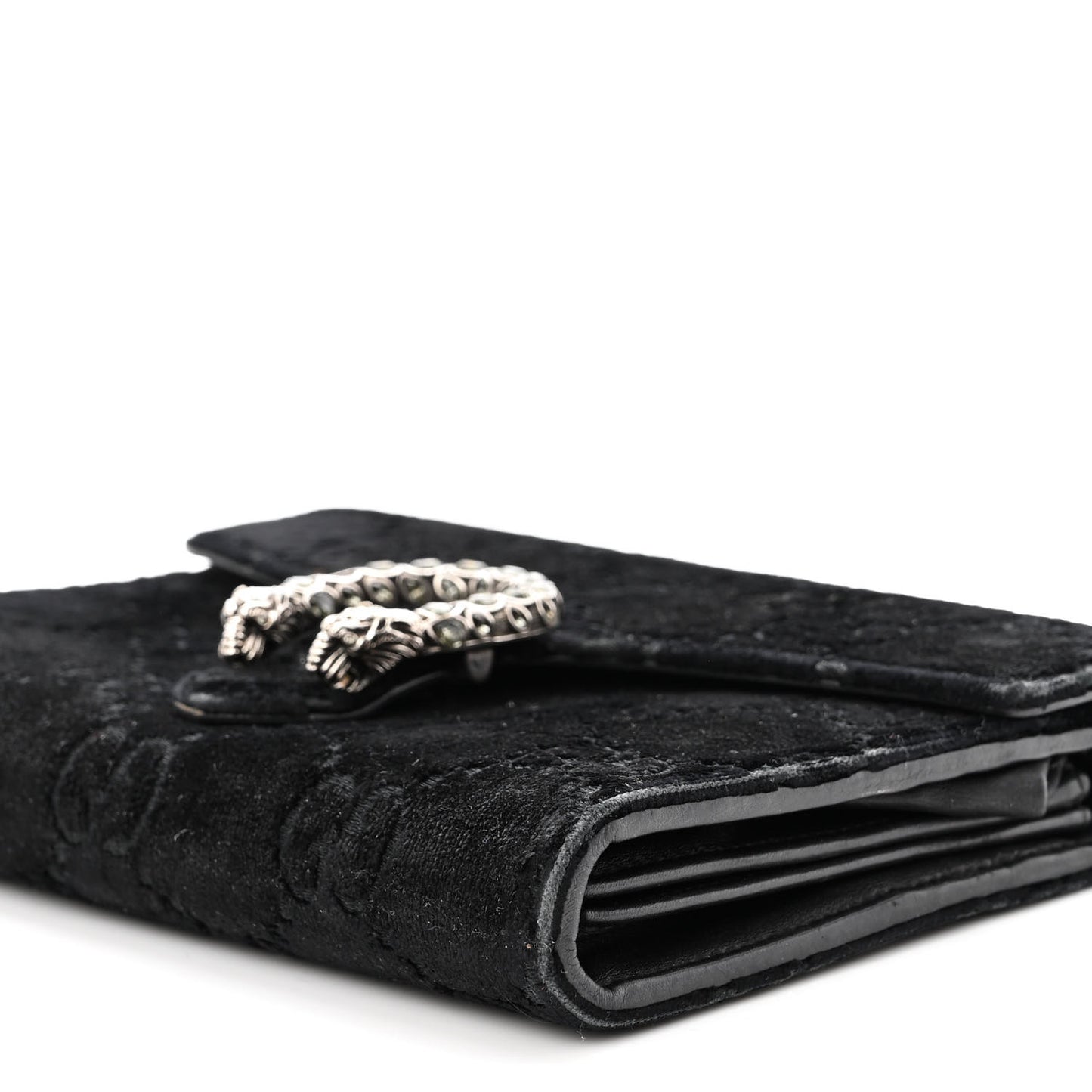 Velvet GG Monogram Mini Dionysus Chain Wallet Blue Beige Black
