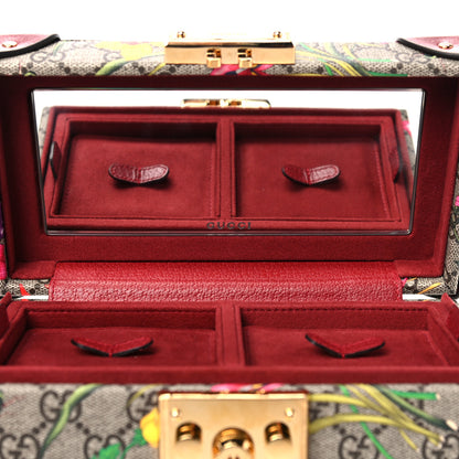 Gucci GG Supreme Monogram Flora Padlock Jewelry Case Red 10 of 13