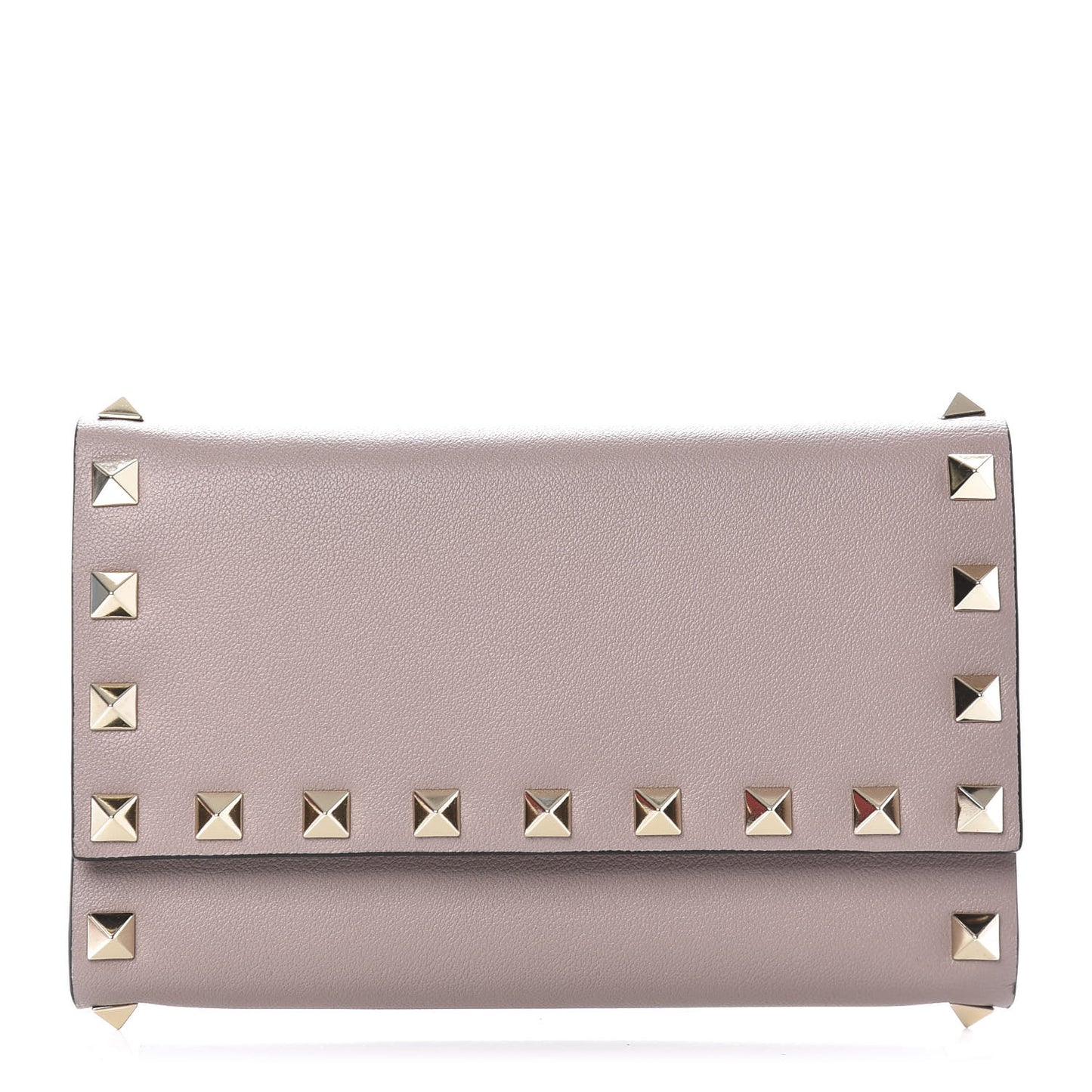 Vitello Rockstud Medium Wallet Poudre