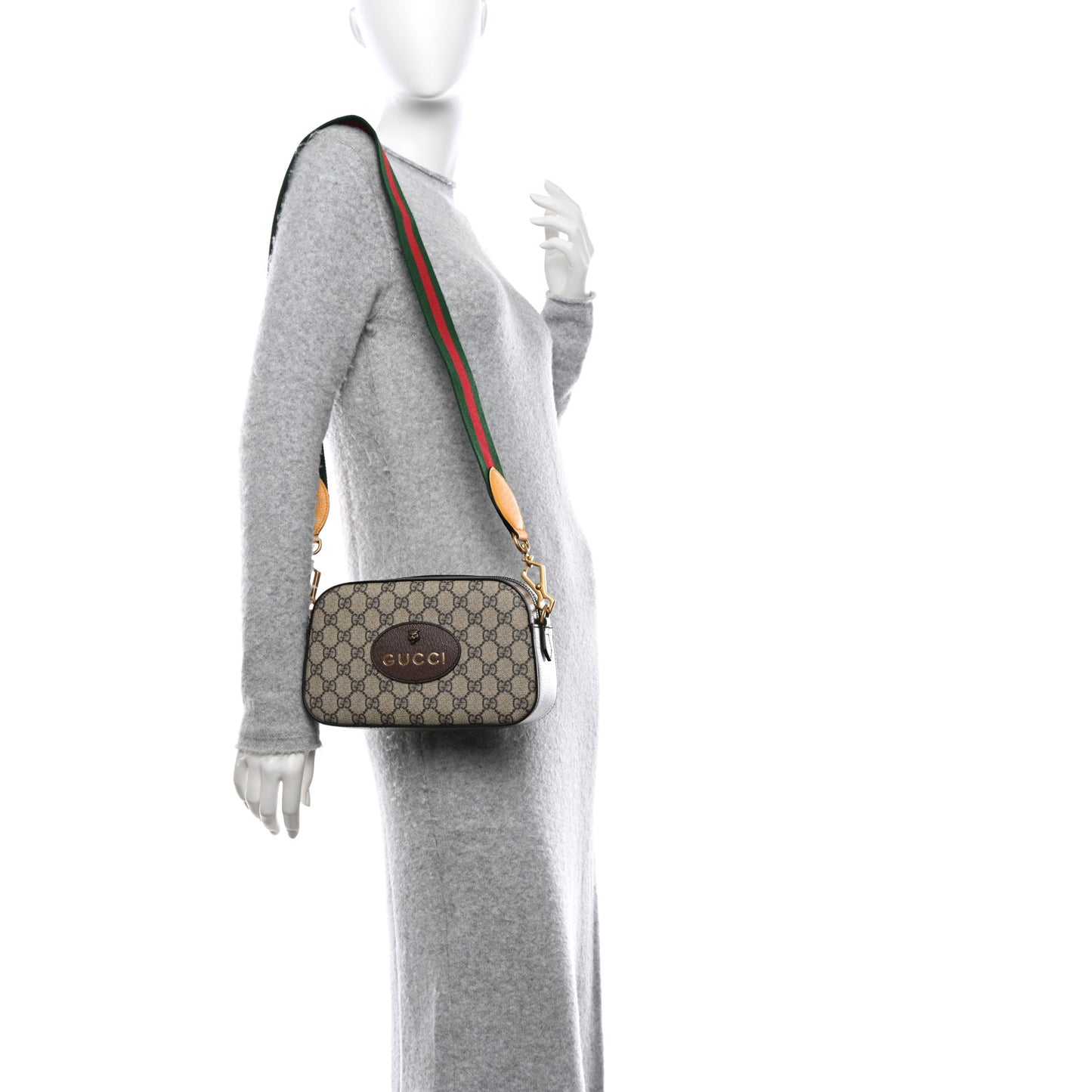 GG Supreme Monogram Web Neo Vintage Shoulder Bag Beige New Acero Crop