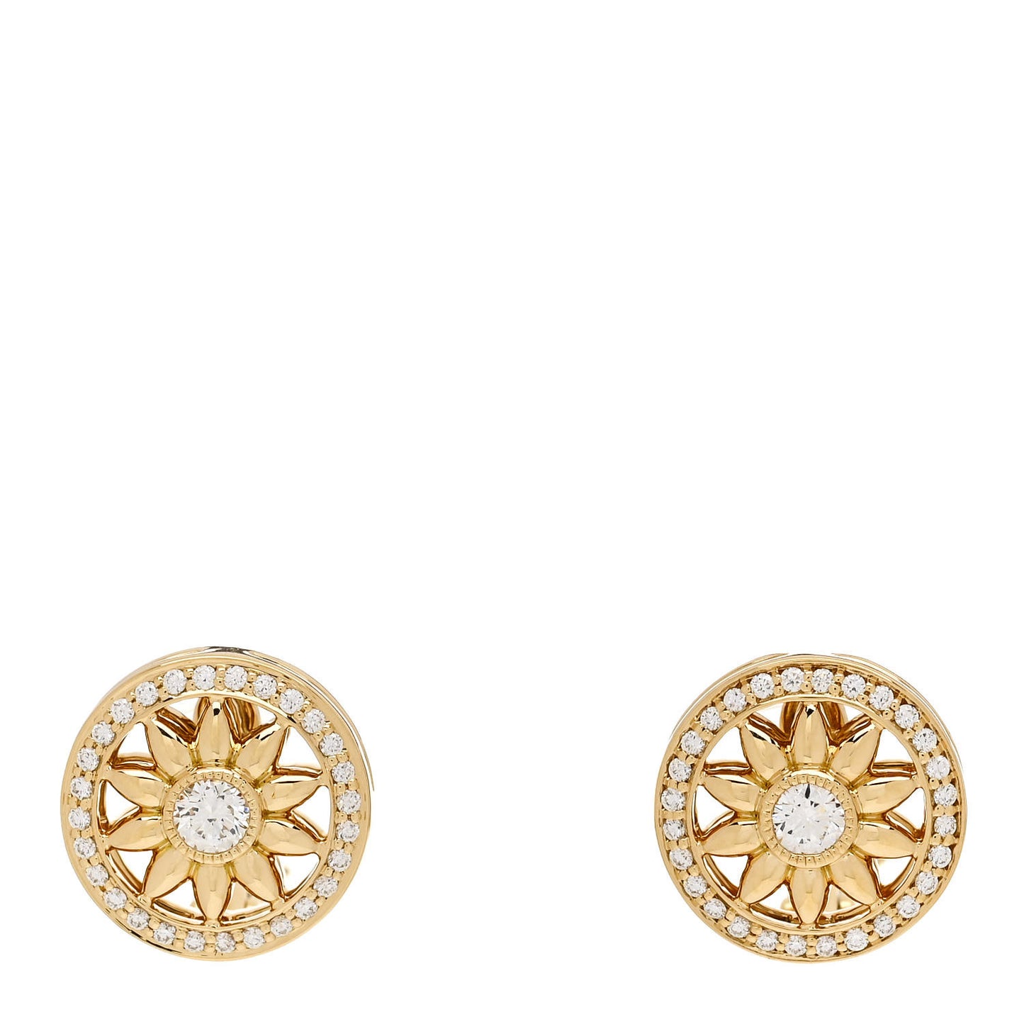 18K Yellow Gold Diamond Winston Gates Earrings