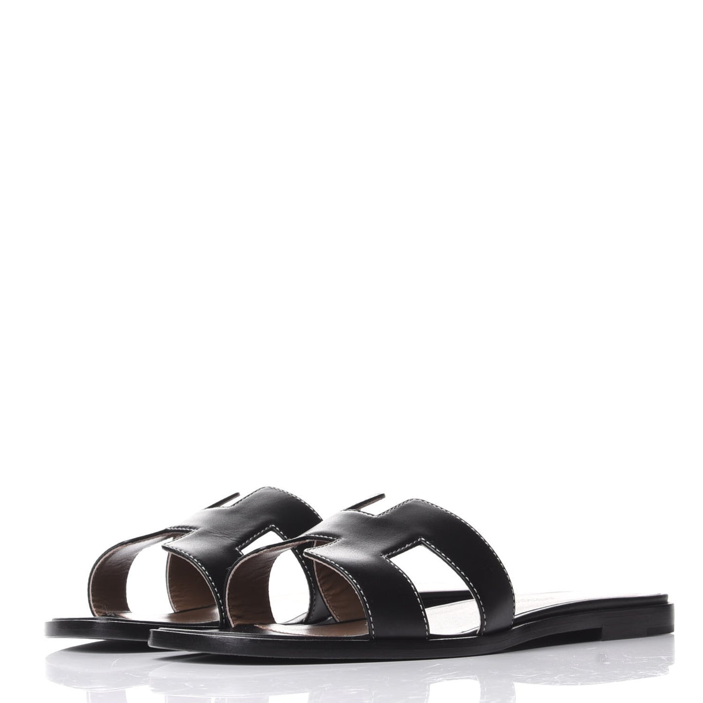 Box Calfskin Oran Sandals 38.5 Black