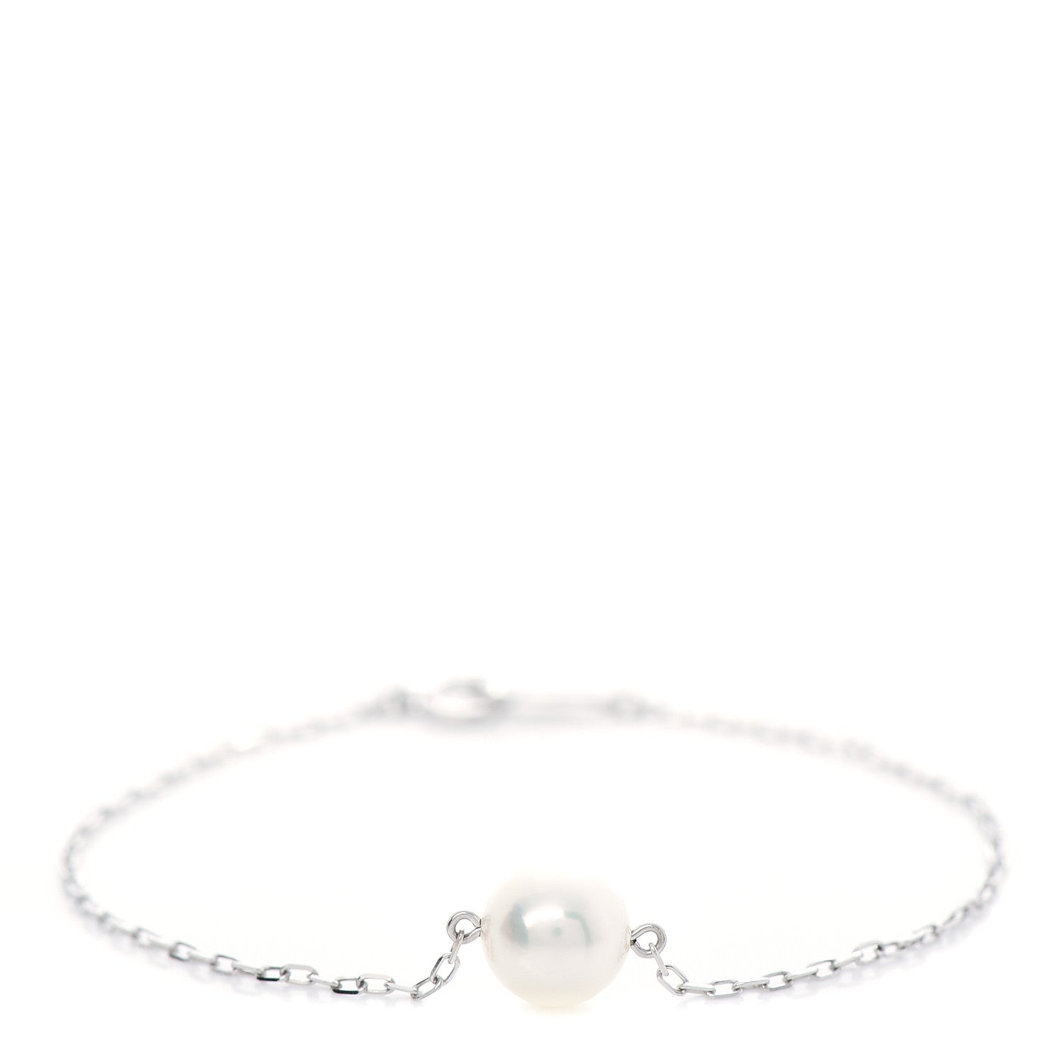 Mikimoto 18K White Gold Akoya Pearl 8-8.5mm Single Station Bracelet 1 of 5
