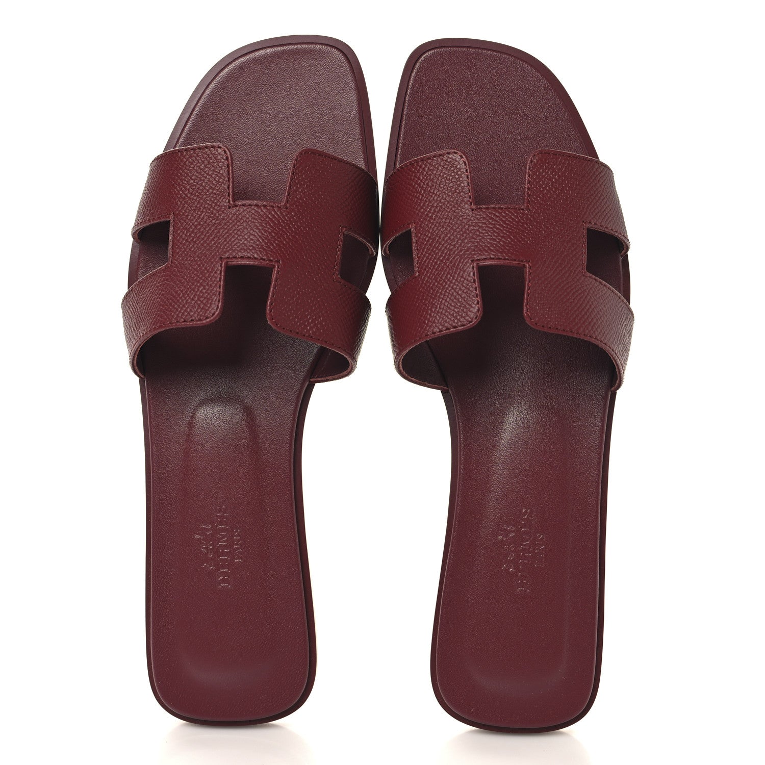 Hermes Epsom Oran Sandals 38.5 Rouge H 2 of 10